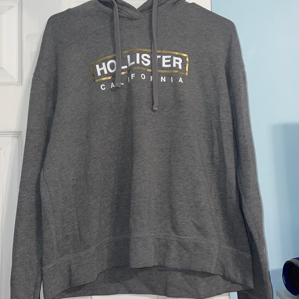grey hollister hoodie
